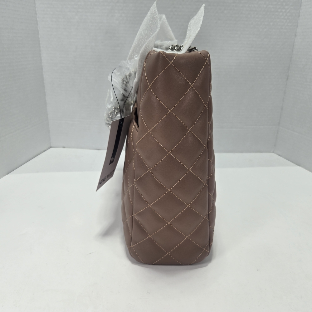 Nine West Loew Convertible Crossbody Quilted Sable Tan Brown Shoulder Bag - Picture 5 of 10